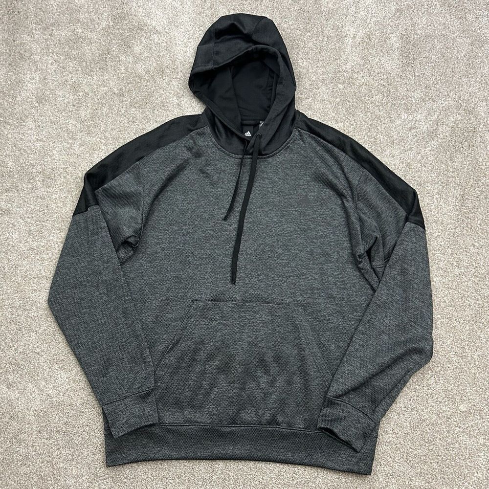 Adidas Hoodie Pullover Black/Gray Men's Size Large‎